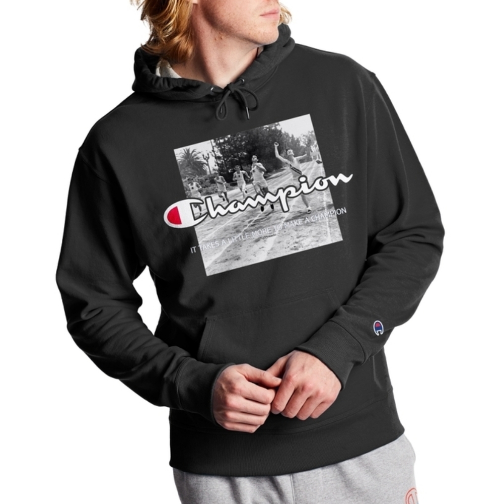 Champion NWT Black Powerblend Fleece Hoodie Sz XL